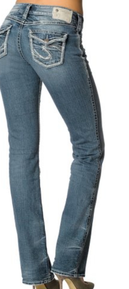 Silver Suki Flap 17" Jeans Size 27x30